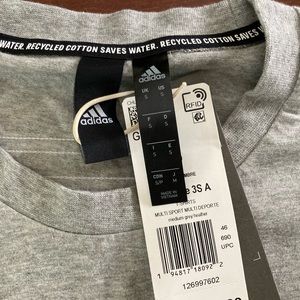 Mens Adidas Grey Cotton T-Shirt, NWT